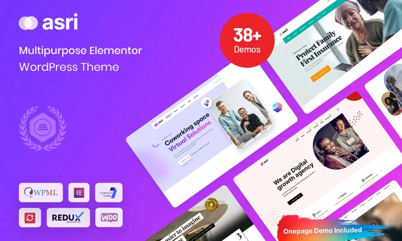 Asri - Multipurpose Elementor WordPress Theme
