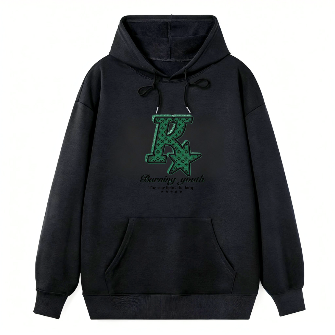 R Letter Pattern Classic Hoodie - Image 3