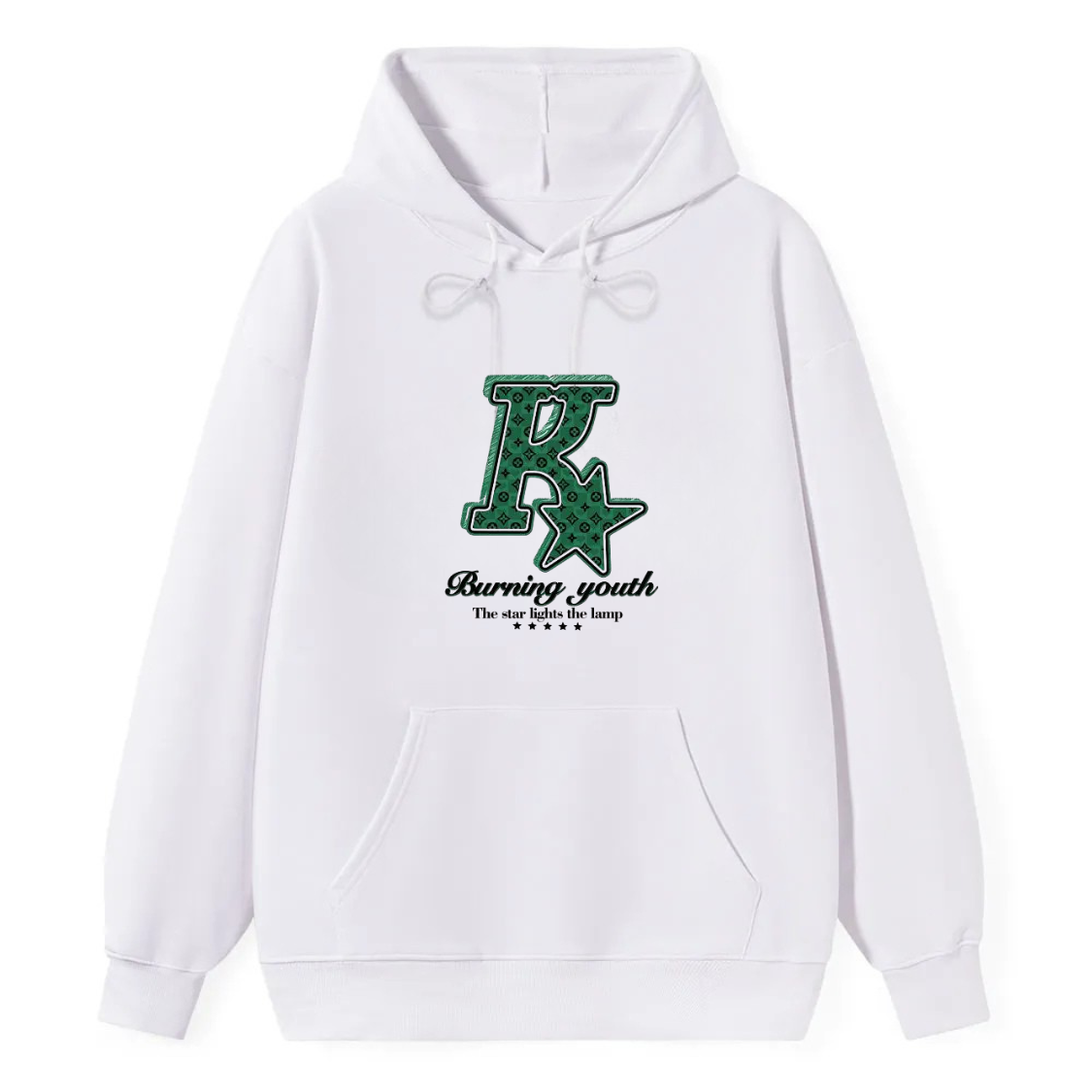 R Letter Pattern Classic Hoodie - Image 4